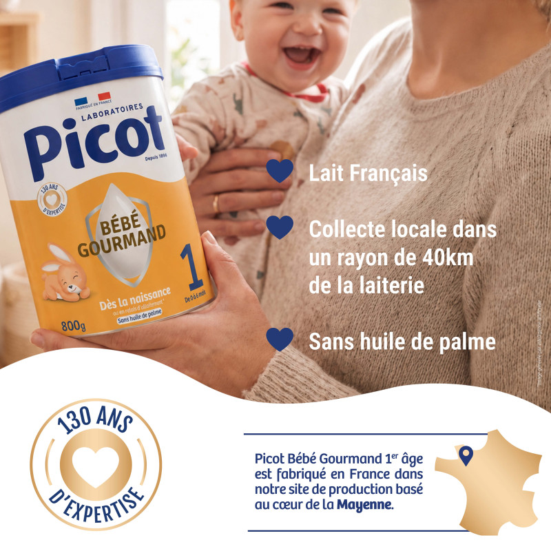 formulé avec du lait français sans huile de palme